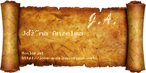 Jóna Anzelma névjegykártya